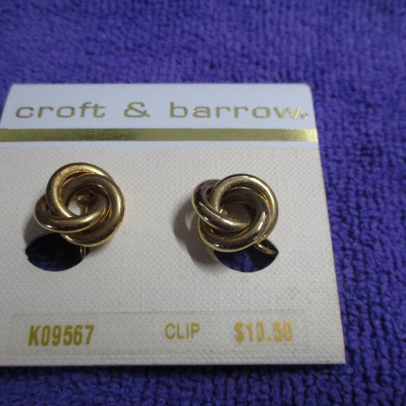 Bogo - Croft & Barrow Clip Earrings NEW vintage with a drawstring gift bag - Picture 3 of 4